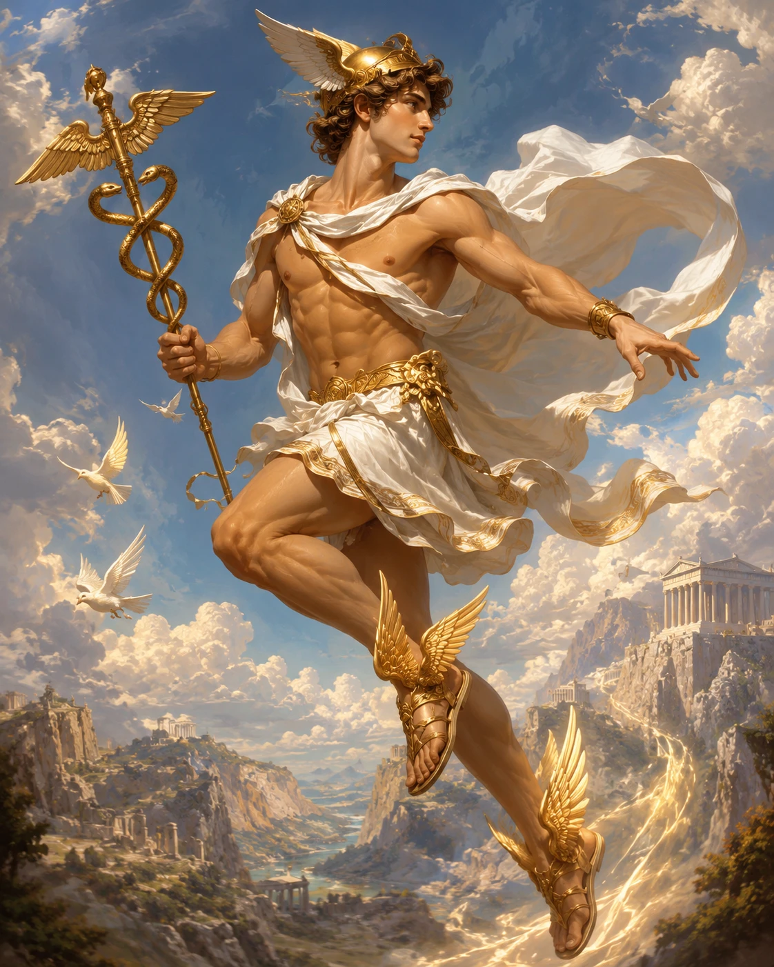 Illustration of Hermes, the winged messenger god, inspiration for the Talaria name